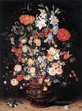 Jan Brueghel el Viejo Painting - Flores en un jarrón flamenco Jan Brueghel el Viejo